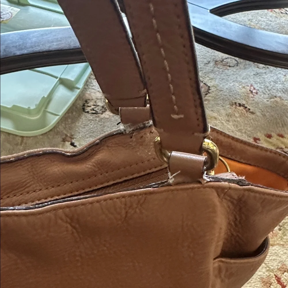 Coach Park Carrie British Tan Leather Tote Bag Rehab Project - Picture 10 of 13